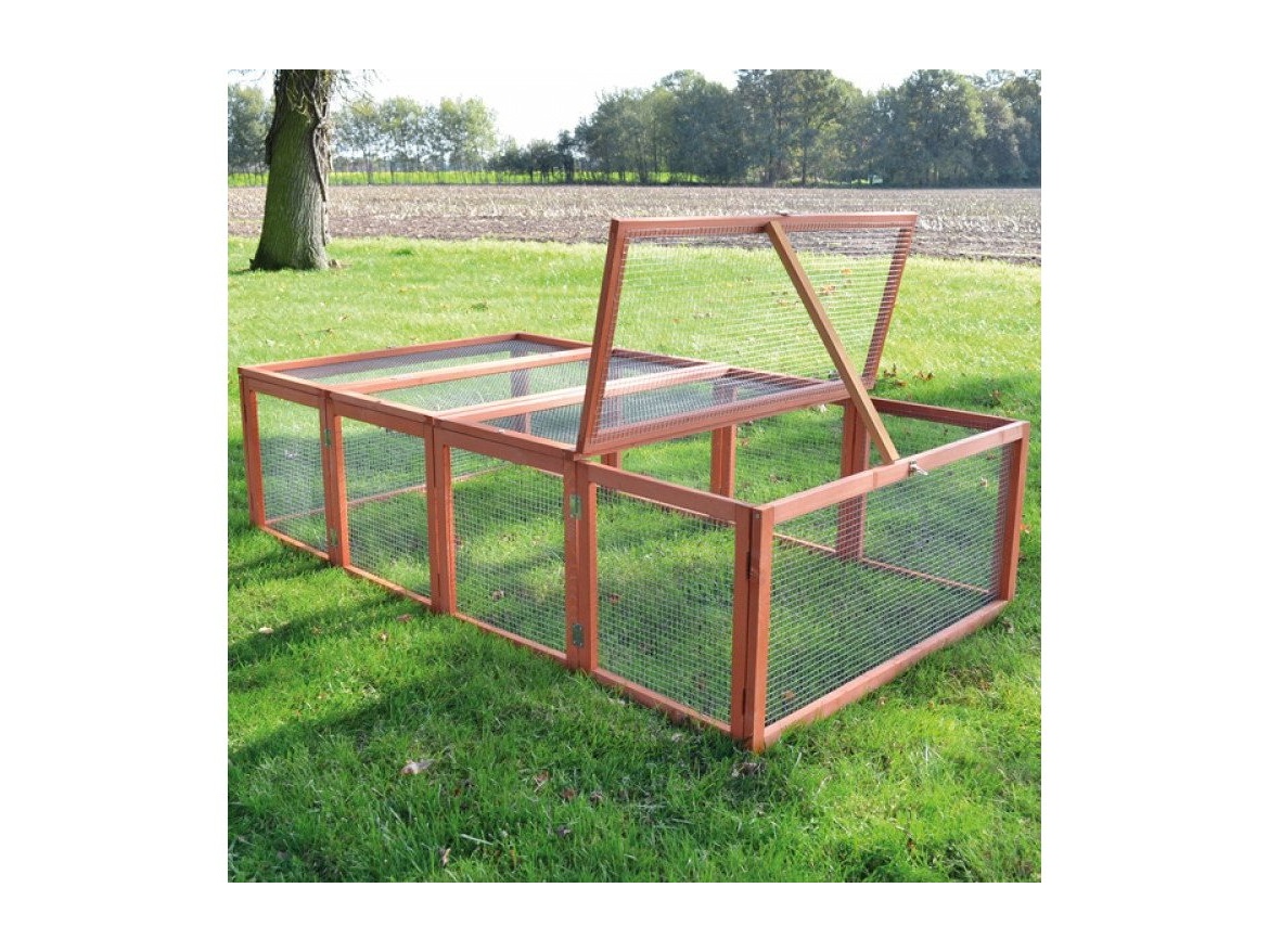 Scobax Dřevěný výběh pro králíky - hnědý