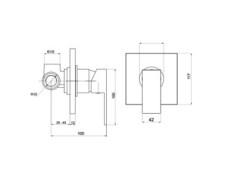 Novaservis –  Novaservis Sprchová baterie Nobless Edge, chrom, podomítková, bez příslušenství,  36050,0