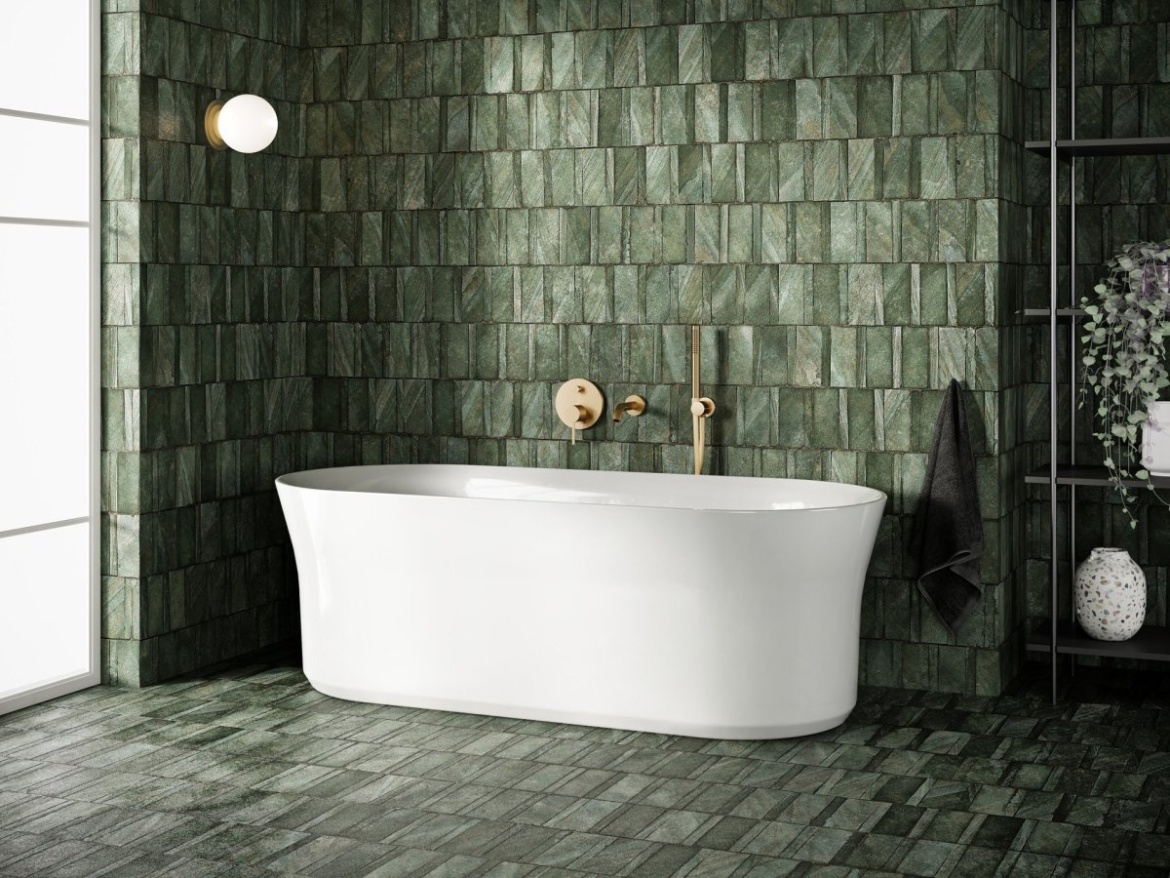 Ravak Vaňa Ypsilon 180x80, voľne stojaca, Grey Green/biela, krytka odtoku biela/čierna/chróm