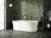 Ravak Vana Ypsilon 180x80, volně stojící, Grey Green/bílá, krytka odtoku bílá/černá/chrom