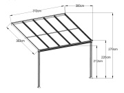 Alumínium pergola + átlátszó PC Lanit Plast Wall