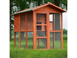Kurníky –  Scobax Dřevěný kurník BRUSEL DELUXE MODEL 2022, 1900x780x1480 mm