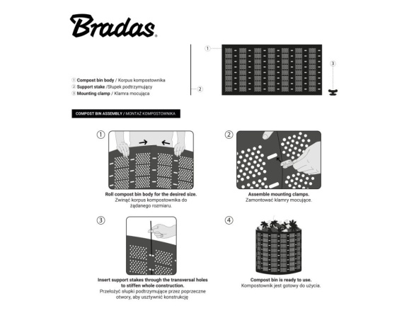 Bradas Zahradní kompostér 800 L - Ø 105 cm