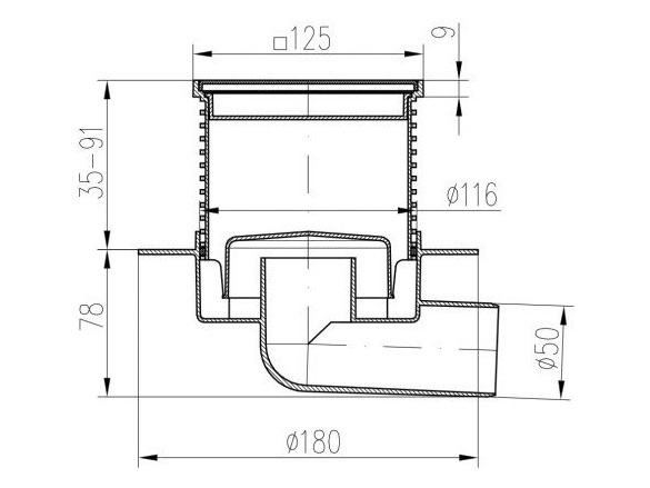 Vpusť Chuděj PVB 50 L2