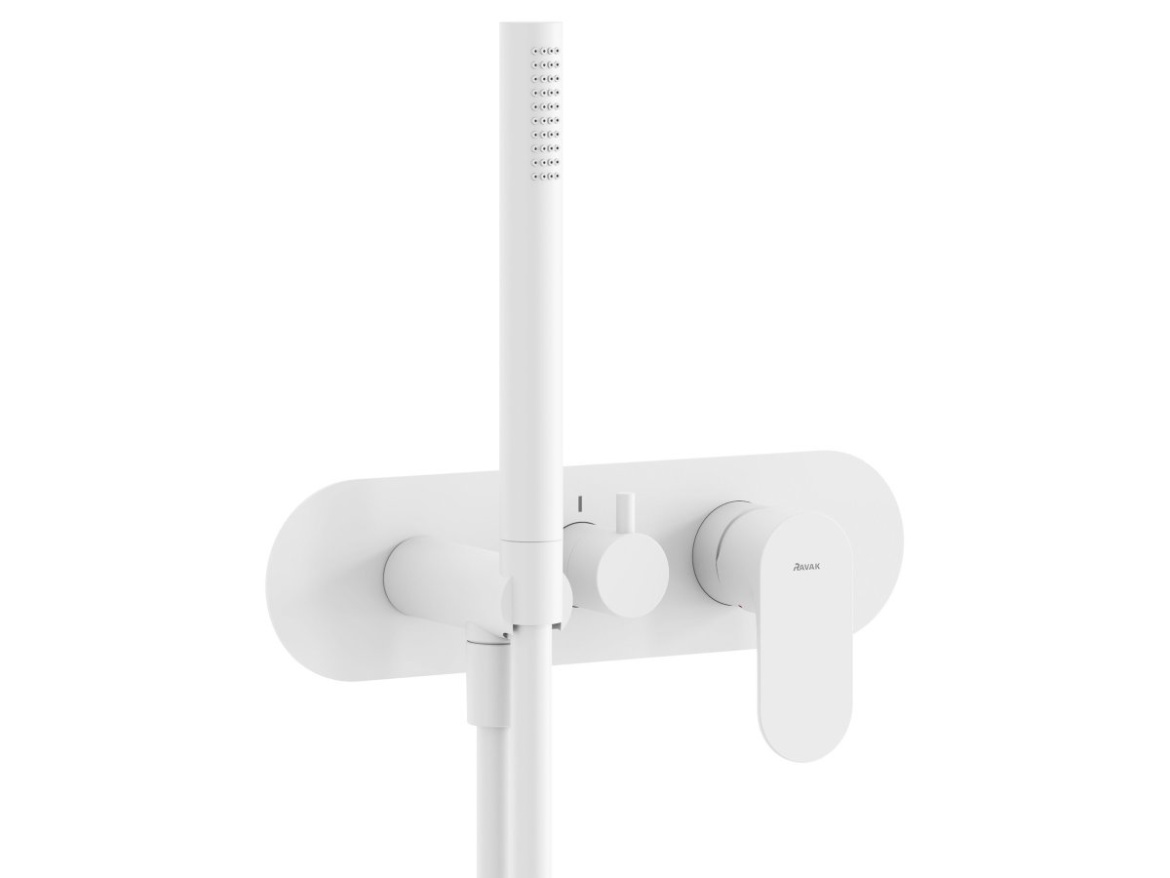 Ravak EL 065.00CR.O2.RB07D.+S Podomítková baterie 2-cestná bez tělesa, se sprchovým setem, Chrome