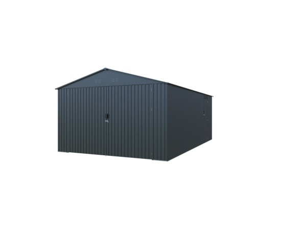 Fém garázs 3,8 x 6 m nyeregtetővel, antracit színű Riwall PRO RMCG 20x13 Anthracite
