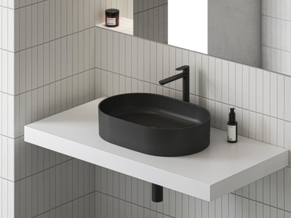 Ravak Umývadlo Ceramic Slim O 55, bez otvoru pre batériu, bez prepadu, biela