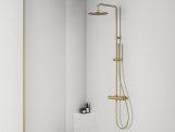 Ravak ES 091.60GLB Sprchový sloup s termostatickou baterií, posuvný, se sprchovým setem, Gold Brushed