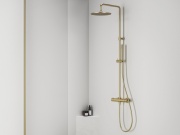 Ravak ES 091.60RGB Sprchový sloup s termostatickou baterií, posuvný, se sprchovým setem, Rose Gold Brushed