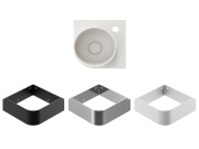 Ravak Umývadlo Yard 28 C, s otvorom pre batériu, bez prepadu, biela