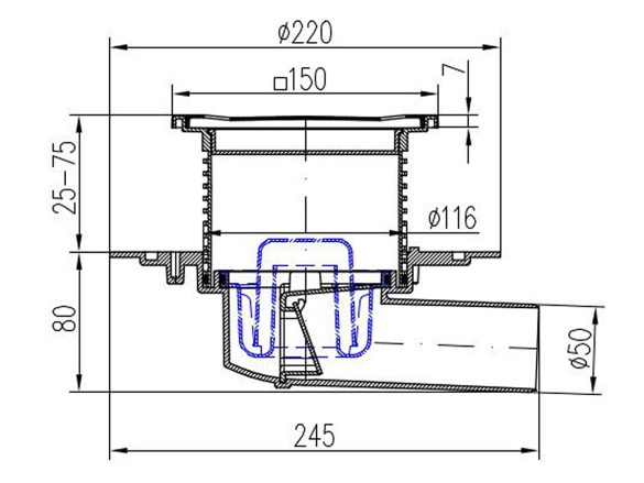 Vpusť Chuděj PVBU 50 (univerzální)