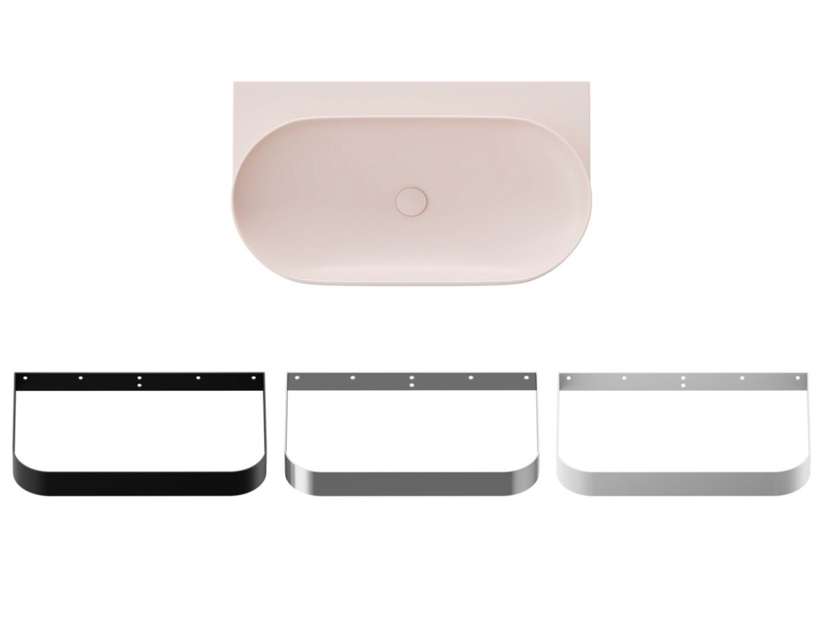 Ravak Umyvadlo Yard 80, bez otvoru pro baterii, bez přepadu, antracit