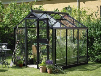 Klasszikus Juliana üvegházak –  Juliana Compact 2,2 m x 2,2 m, antracit / černá, kalené sklo 3 mm