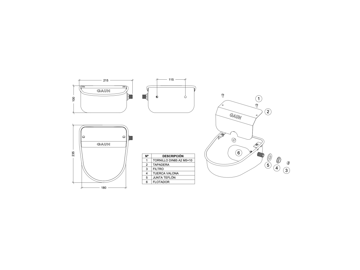 Scobax Hladinová napáječka GAUN 71047 - P5 nerezová