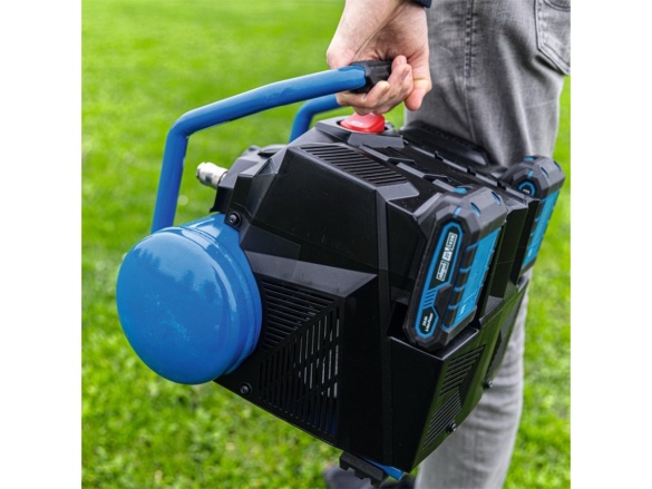 2x 20 V-os IXES akkumulátoros olajmentes kompresszor 6 l (akkumulátor és töltő nélkül) Scheppach C-ACT160/6-X