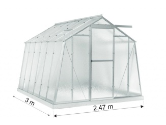 Klasické skleníky s podezdívkou –  Limes Hobby 7,5 m x 2,5 m, sklo 4 mm