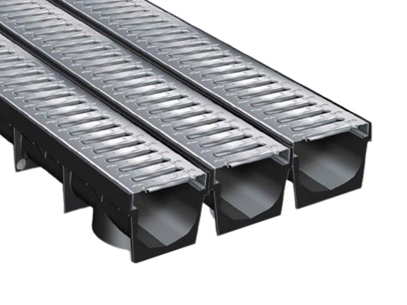 Plastový žlab s pozinkovanou mříží Gutta A15 set