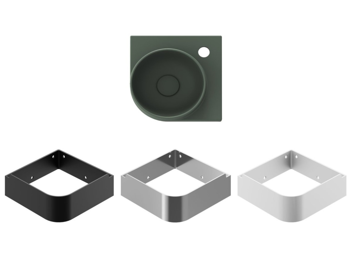 Ravak Umývátko Yard 28 C, s otvorem pro baterii, bez přepadu, Smoke Grey