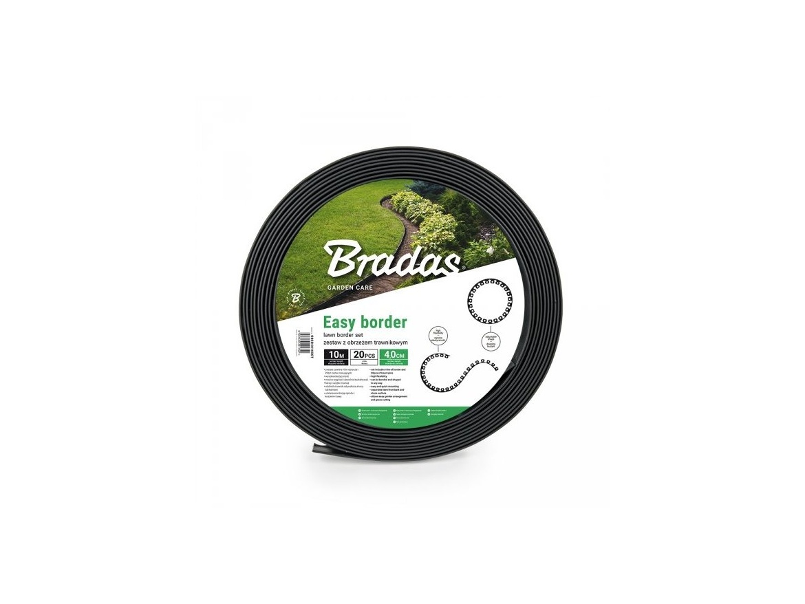 Bradas Obruba trávníku  Easy Border 10 m, výška 40 mm - černá