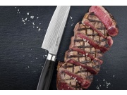 G21 Sada nožů  Gourmet Damascus v bambusovém bloku 5 ks + brusný kámen