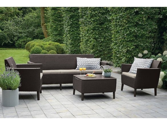 Keter Zahradní set  Salemo 3 Seater Sofa - hnědá / béžová