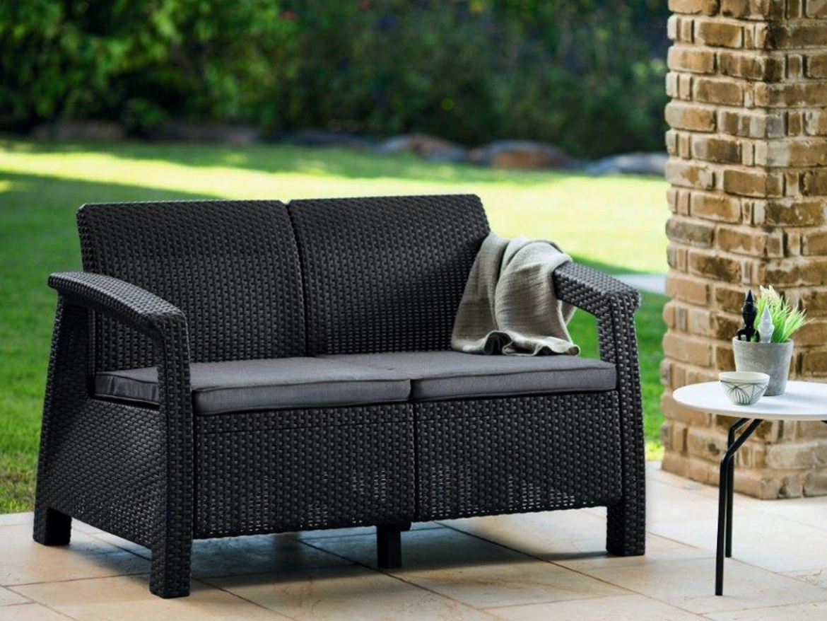 Zahradní nábytek grafitová Keter Pohovka Corfu