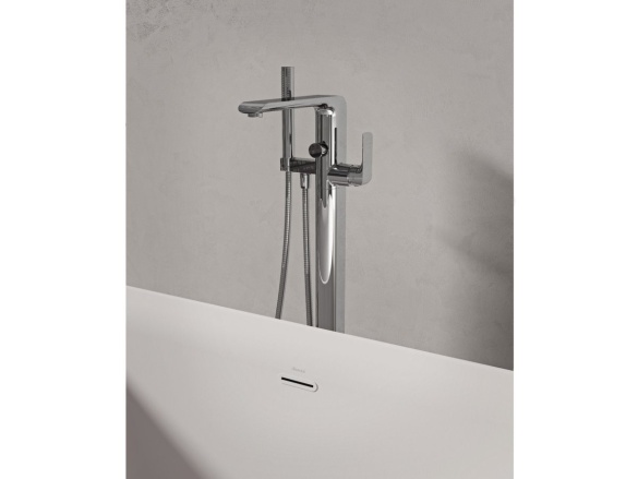 Ravak FL 080.00CR.RB07A Vaňová batéria do podlahy pre R-box, so sprchovým setom, chróm