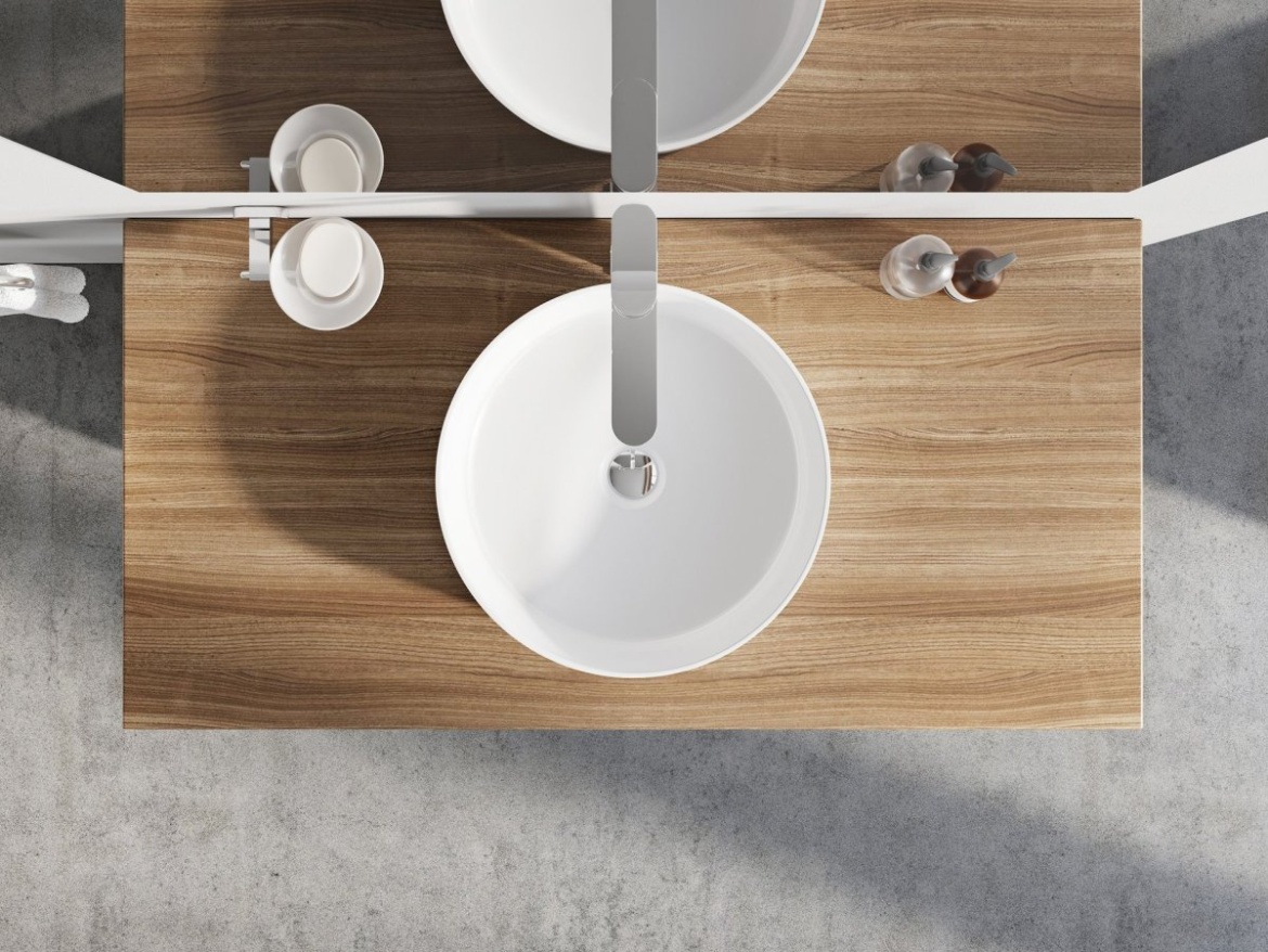 Ravak Umyvadlo Uni Slim 40, bez otvoru pro baterii, bez přepadu, černá matná