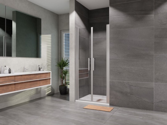 Lansanit Sprchové dveře Elisa 900 mm, sklo čiré, profil chrom, 2-křídlé,  AS2-90-190-C