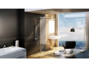 Ravak Walk-In Free Set 140, čierna+transparent