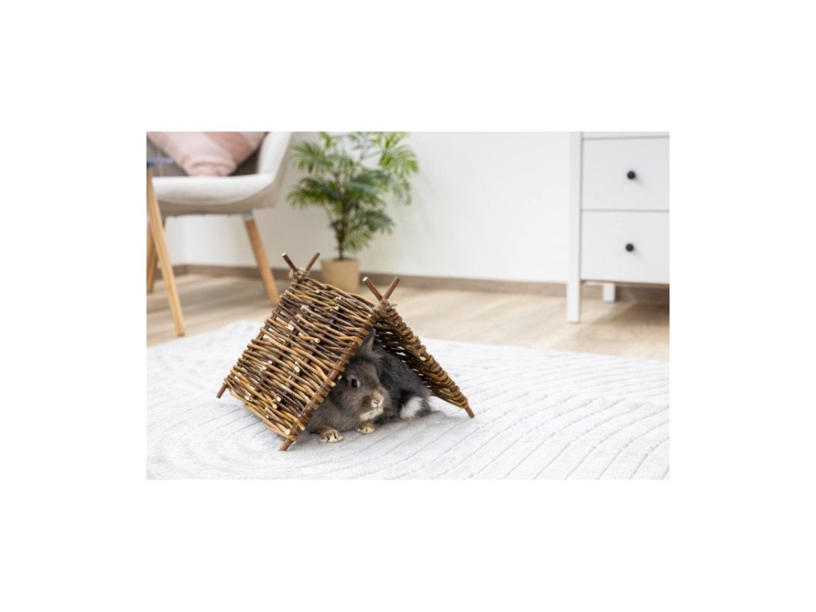 Scobax Domek pro králíky z proutí - přirodní teepee, 37 x 27 cm