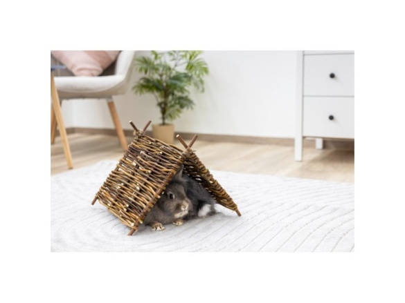 Scobax Domek pro králíky z proutí - přirodní teepee, 37 x 27 cm