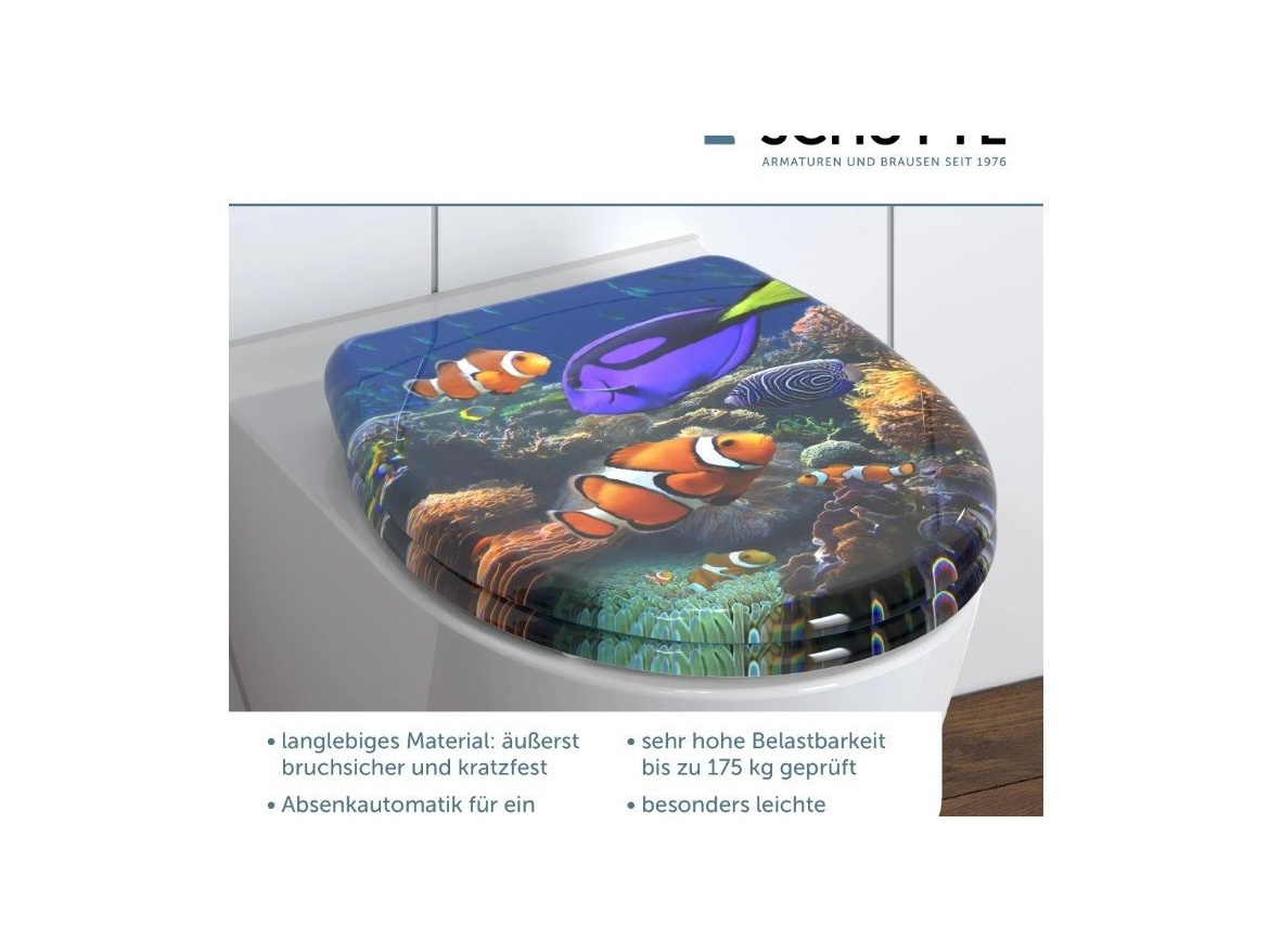 WC sedátka, záchodová prkna Schütte SEA LIFE | Duroplast, Soft Close