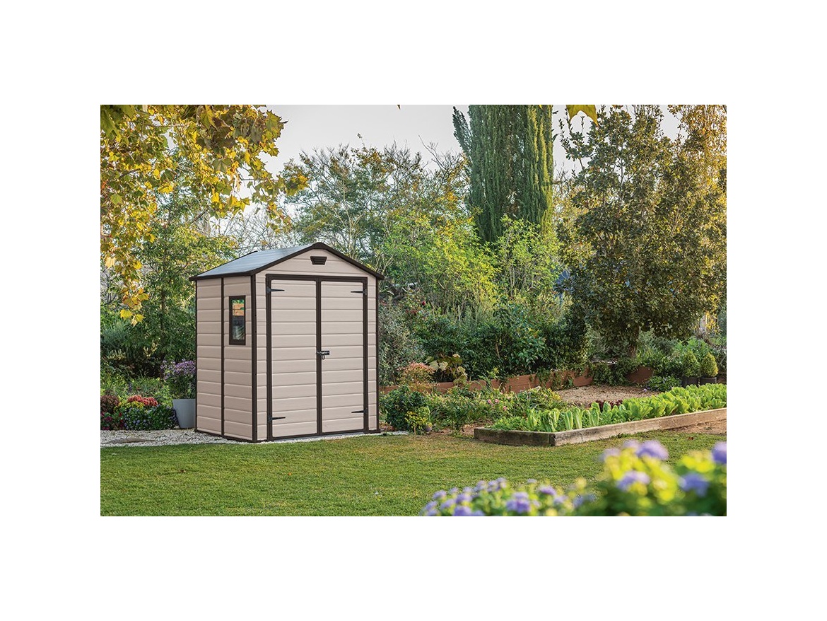 Plastový zahradní domek Keter MANOR 6 x 5 DD béžový, s podlahou