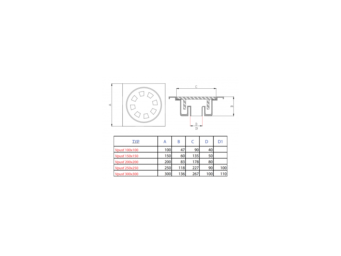 Covernit Vpusť přímá