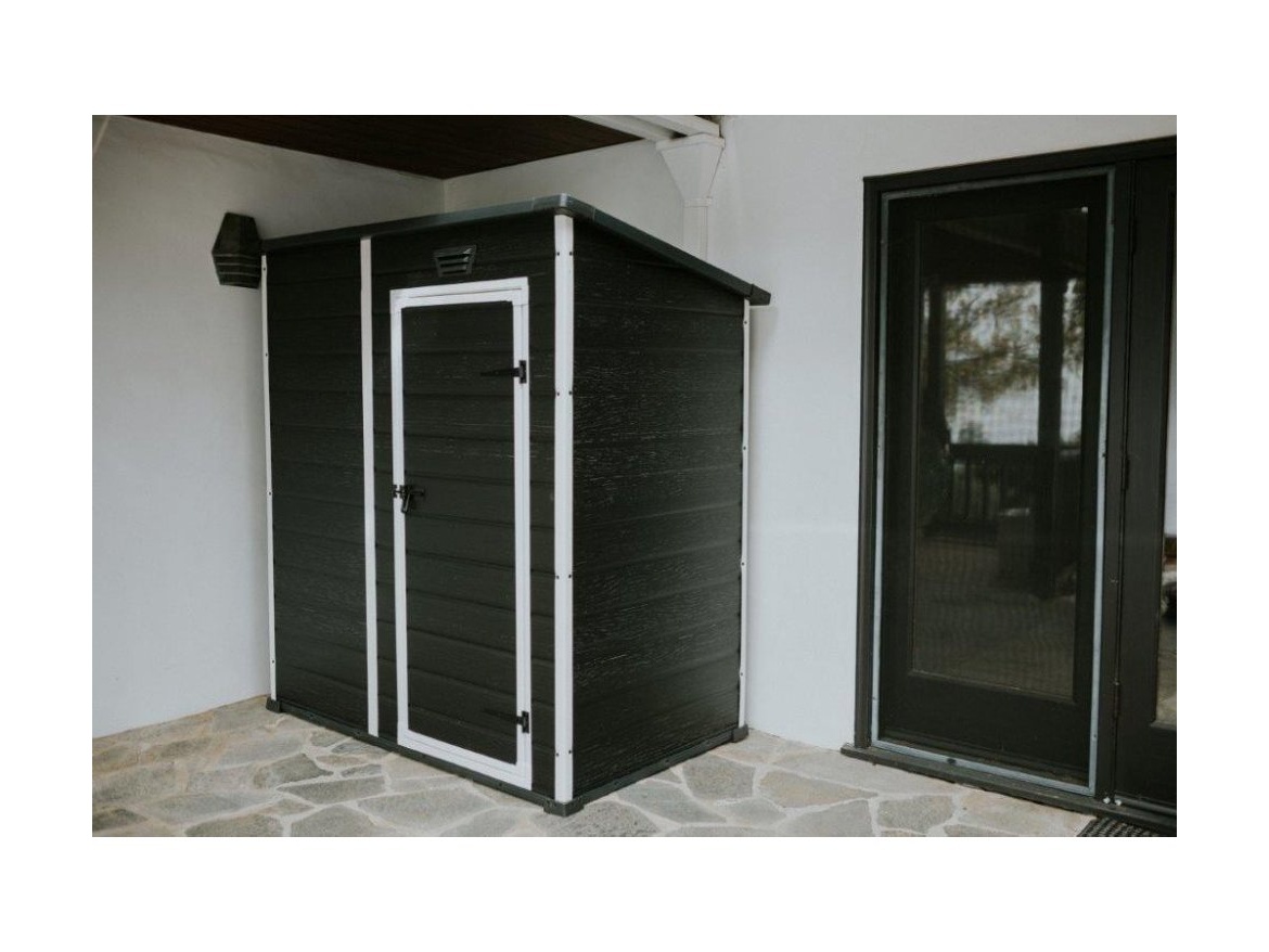 Keter Zahradní domek Keter Essential Shed 6x4 - 112 × 184 × 195 cm - tmavě šedý/bílý