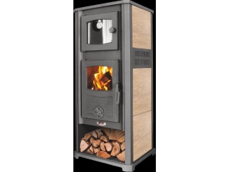 Topení –  Blist Krbová kamna Roma G s troubou na pečení - 13 kW - Beige + příslušenství