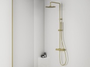 Ravak ES 091.60RGB Sprchový stĺp s termostatickou batériou, so sprchovým setom, Rose Gold Brushed