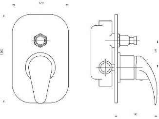 Csaptelepek –  Novaservis Vanová baterie TITANIA LUX, chrom, podmítková, s příslušenstvím,  91050R,0