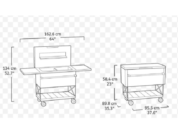 Keter Zahradní stůl  Patio Cooler šedý