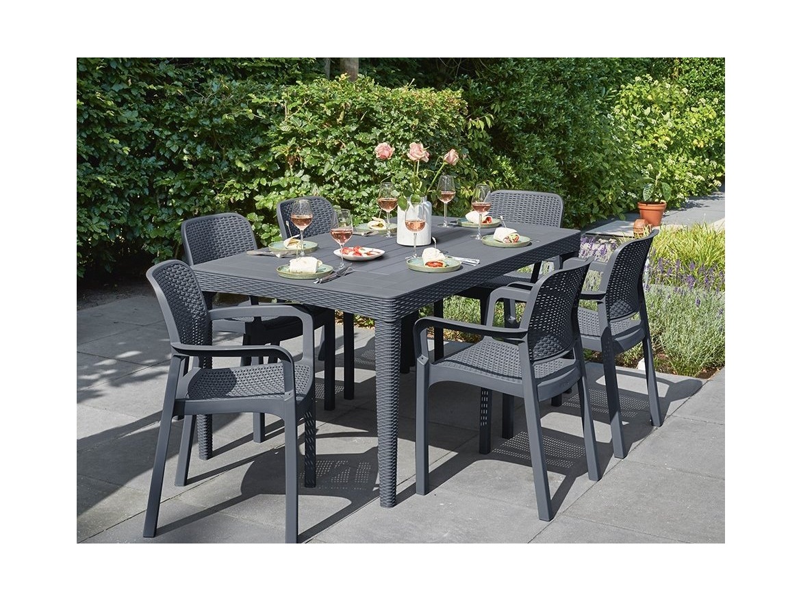 Keter Zahradní stůl Girona - 160 x 90 x 74 cm - grafitový