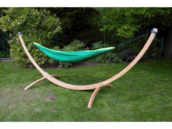 Hamaka Houpací síť pro dva Camping + Slap strap (zelený SET)