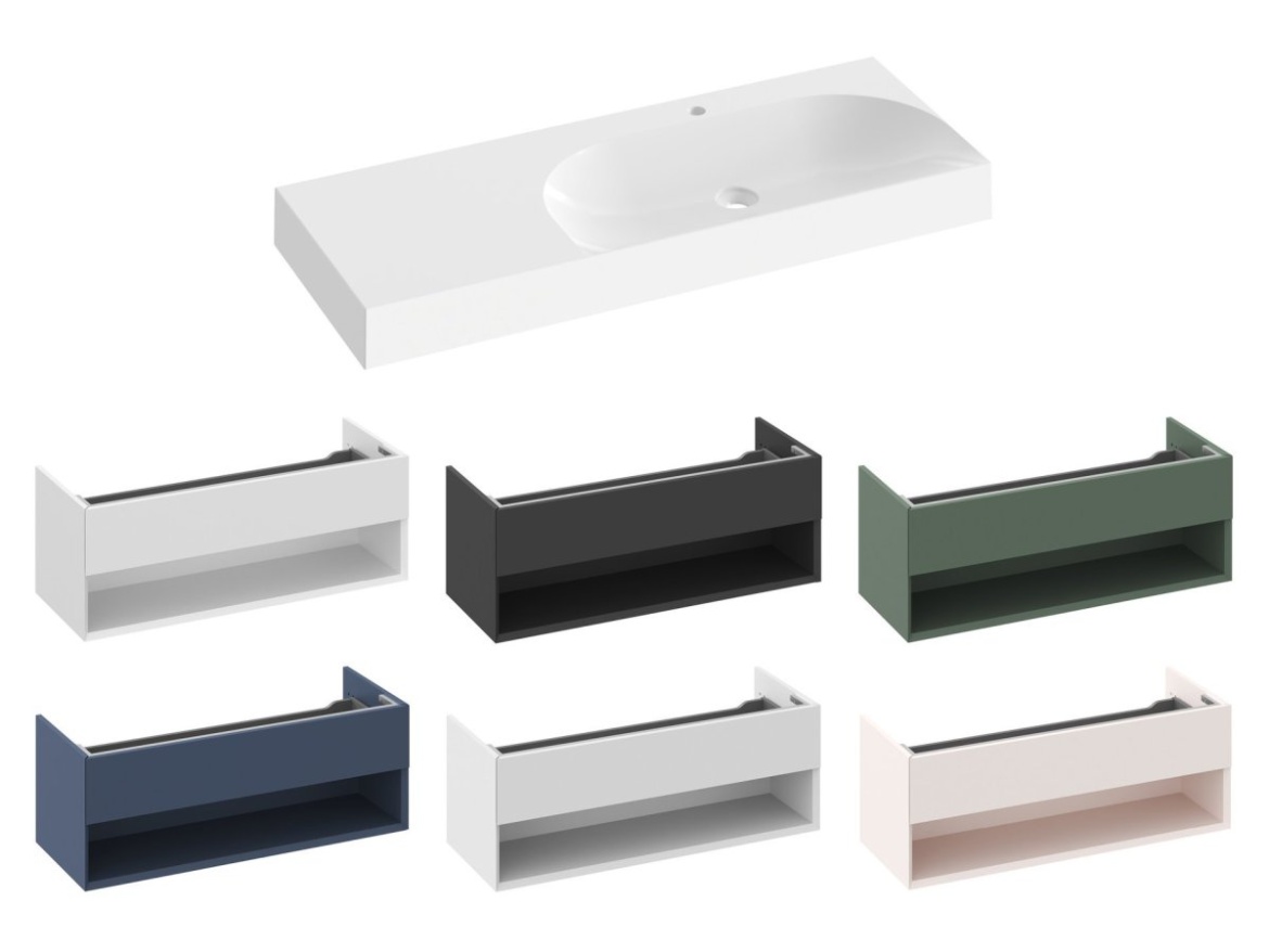 Ravak Umyvadlo Lite 120/80 L, s otvorem pro baterii, bez přepadu