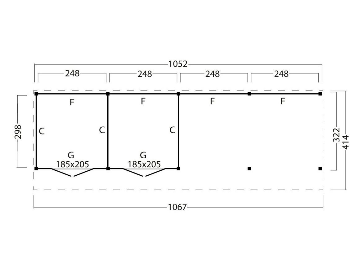 Wood scheune Malmö, typ 3 (schwarz gesprühte Wände)