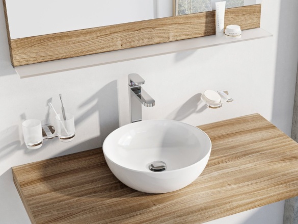 Ravak Umyvadlo Uni Slim B 40, bez otvoru pro baterii, bez přepadu, bílá