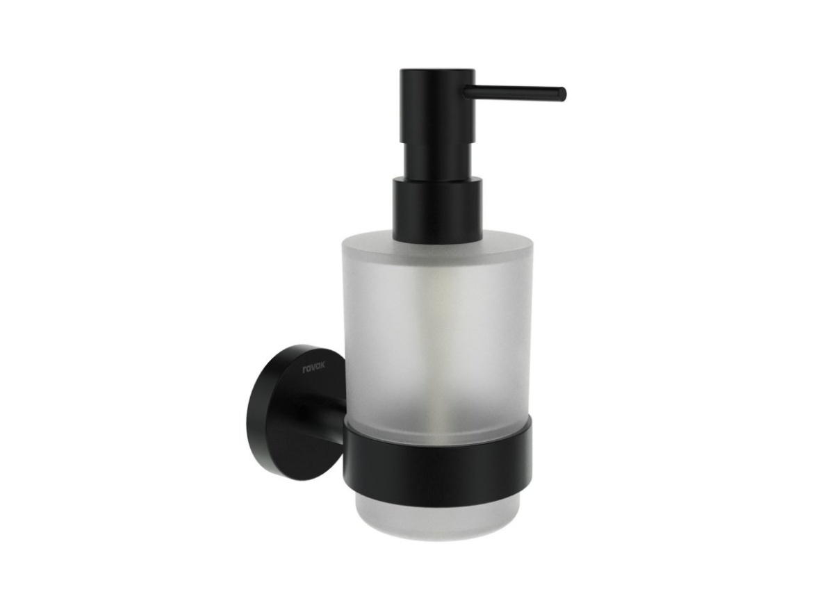 Ravak KN 231.20BLM Držák s dávkovačem mýdla, černá matná
