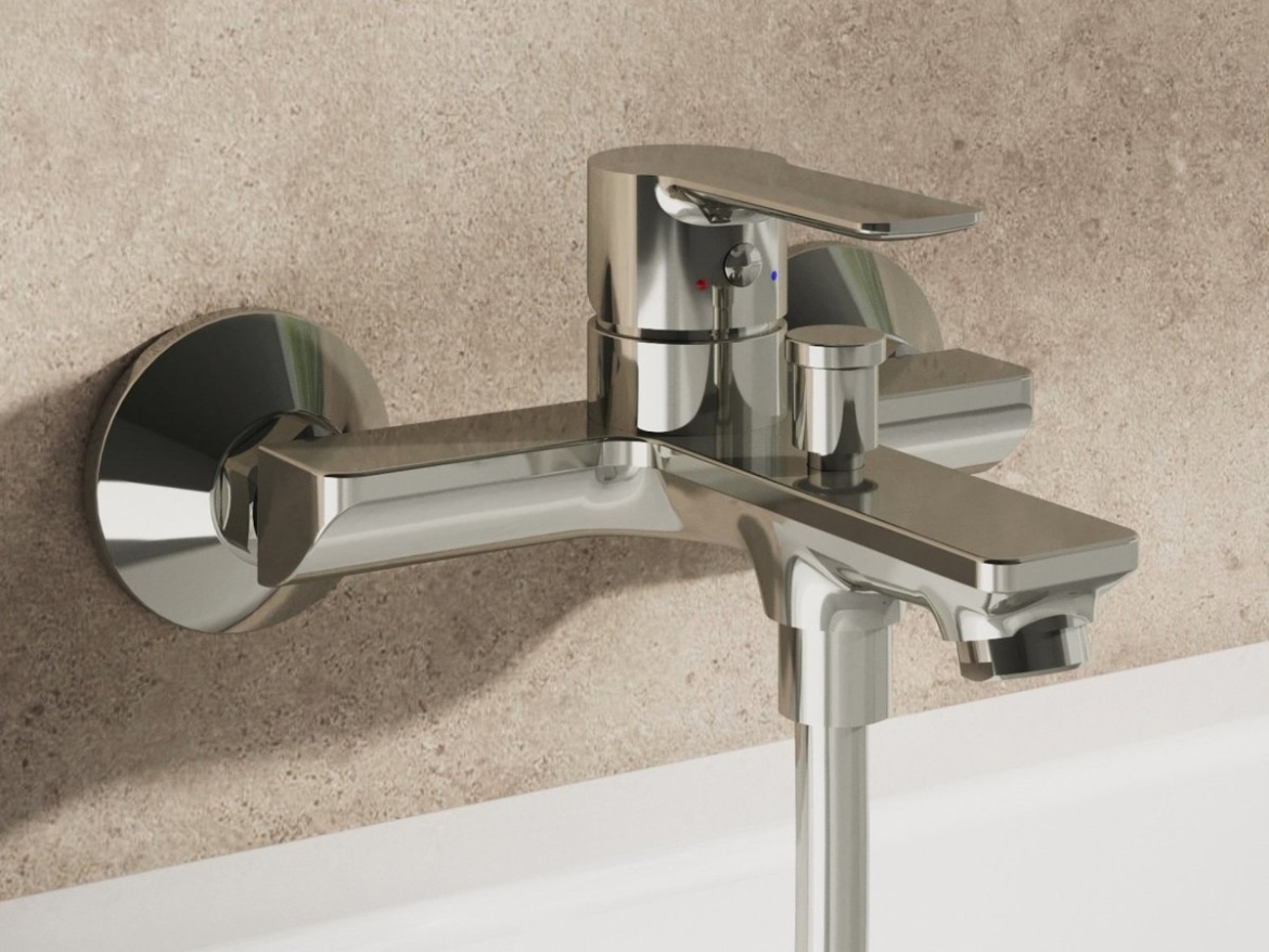 Ravak SL 022.20BLM Vanová nástěnná baterie bez sprchového setu, černá matná