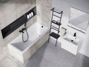 Ravak TD F 012.20BLM Umyvadlová stojánková baterie 144 mm bez výpusti, černá matná