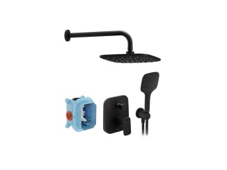 Csaptelepek –  Ravak TD F 090.21BL Sprchový podomítkový set, černá