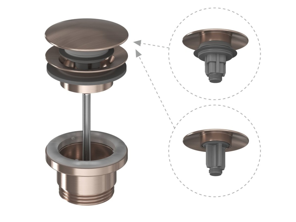 Ravak Umývadlová pileta ClickClack/pevná, Gold Brushed